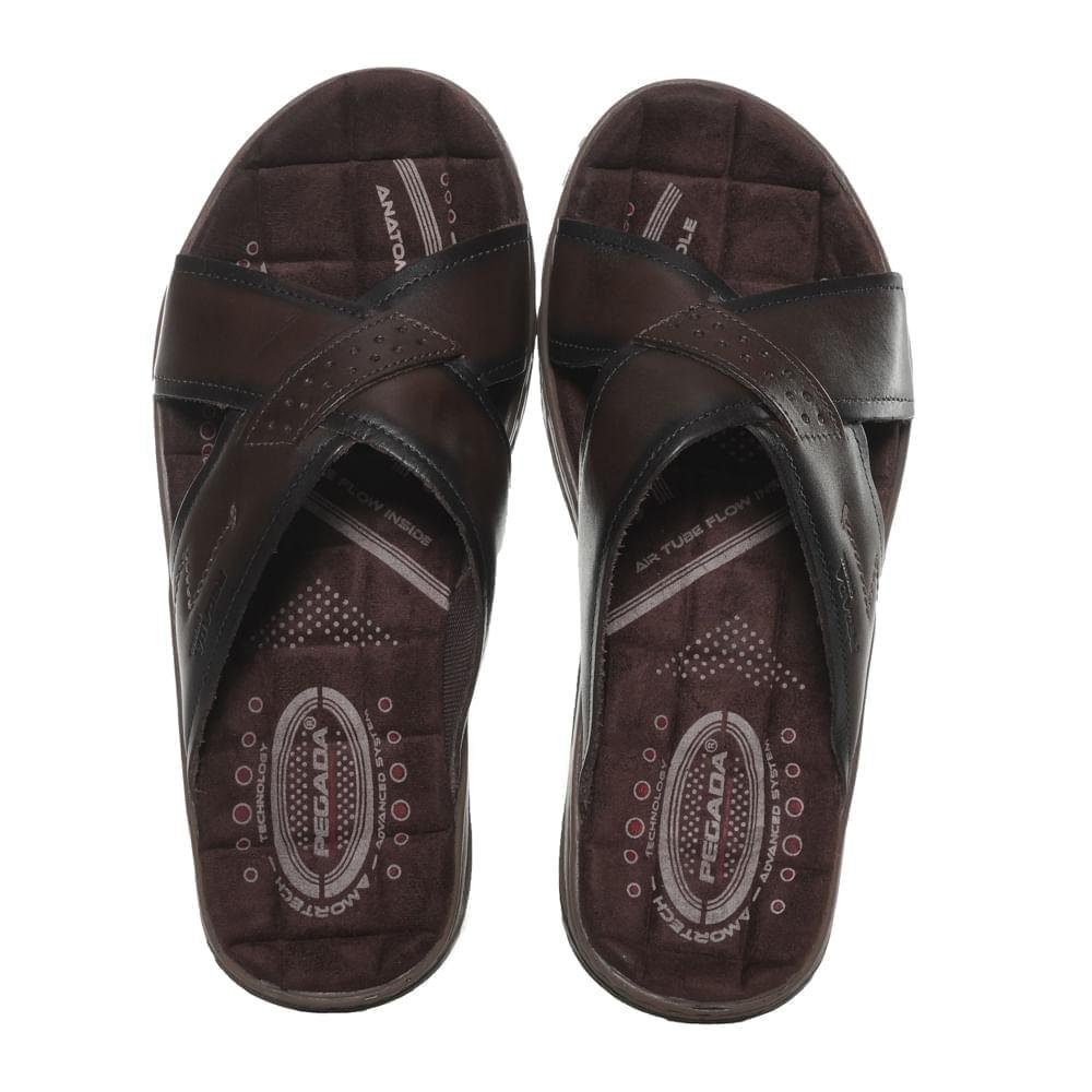 Chinelo Masculino Pegada Soft Couro Anilina Marrom 3