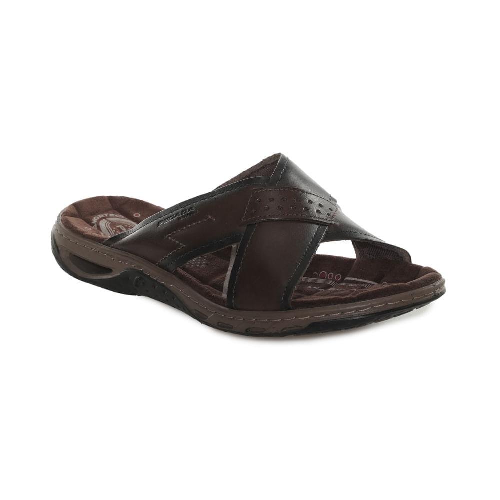 Chinelo Masculino Pegada Soft Couro Anilina Marrom 5