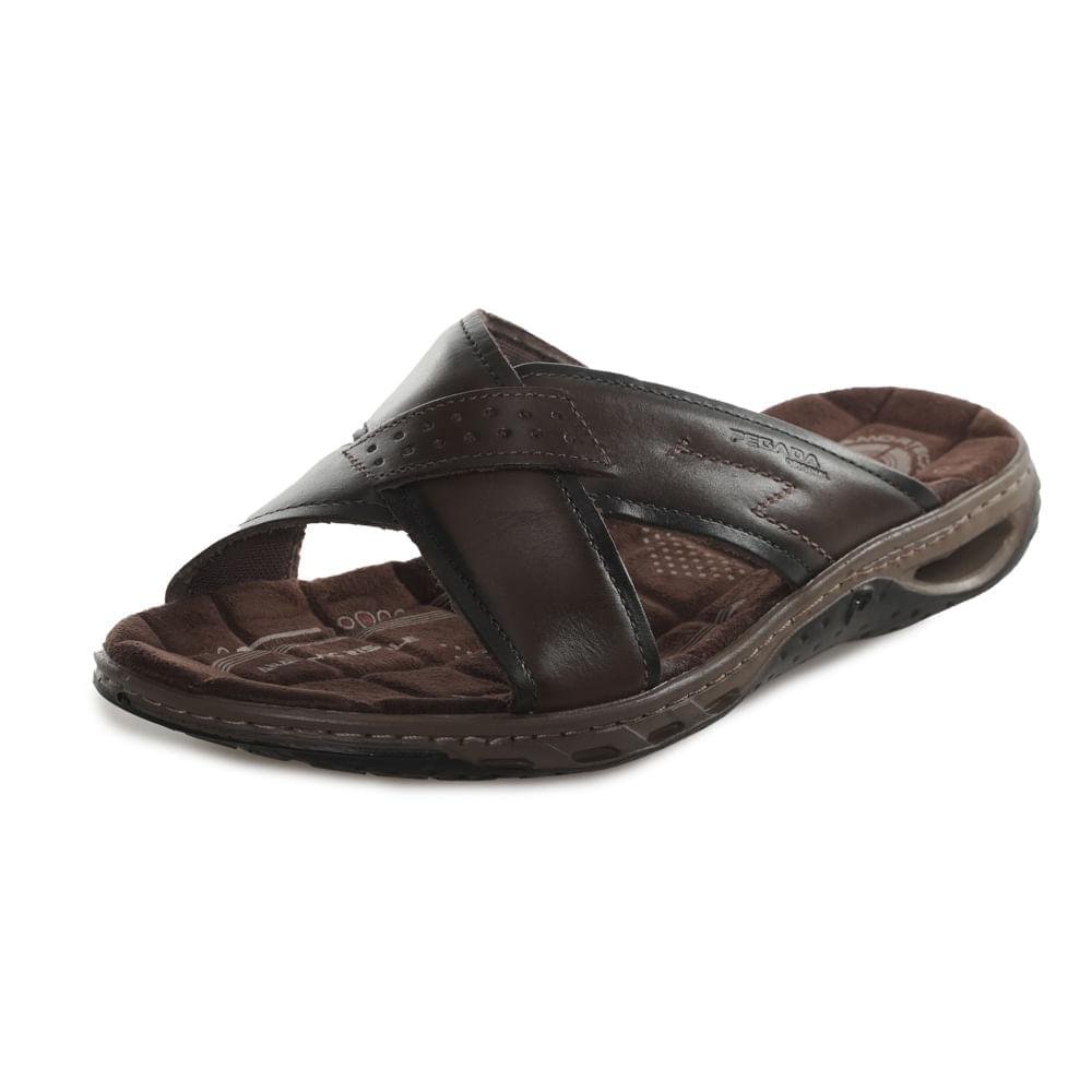 Chinelo Masculino Pegada Soft Couro Anilina Marrom 6