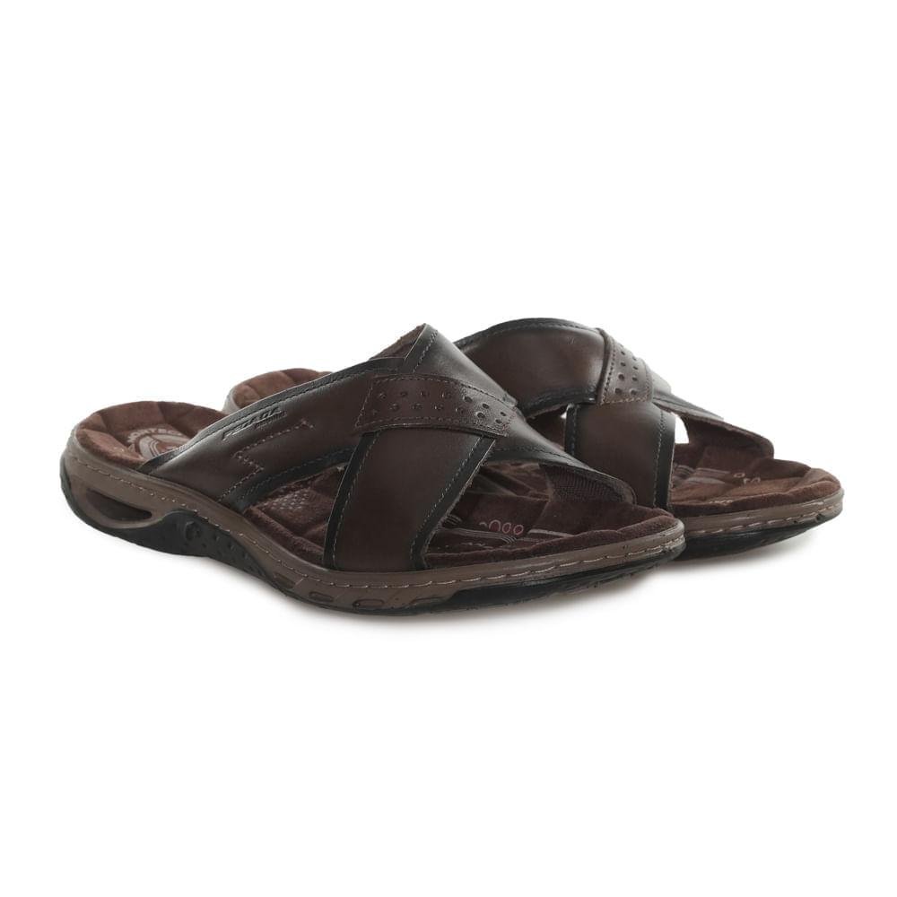Chinelo Masculino Pegada Soft Couro Anilina Marrom 7