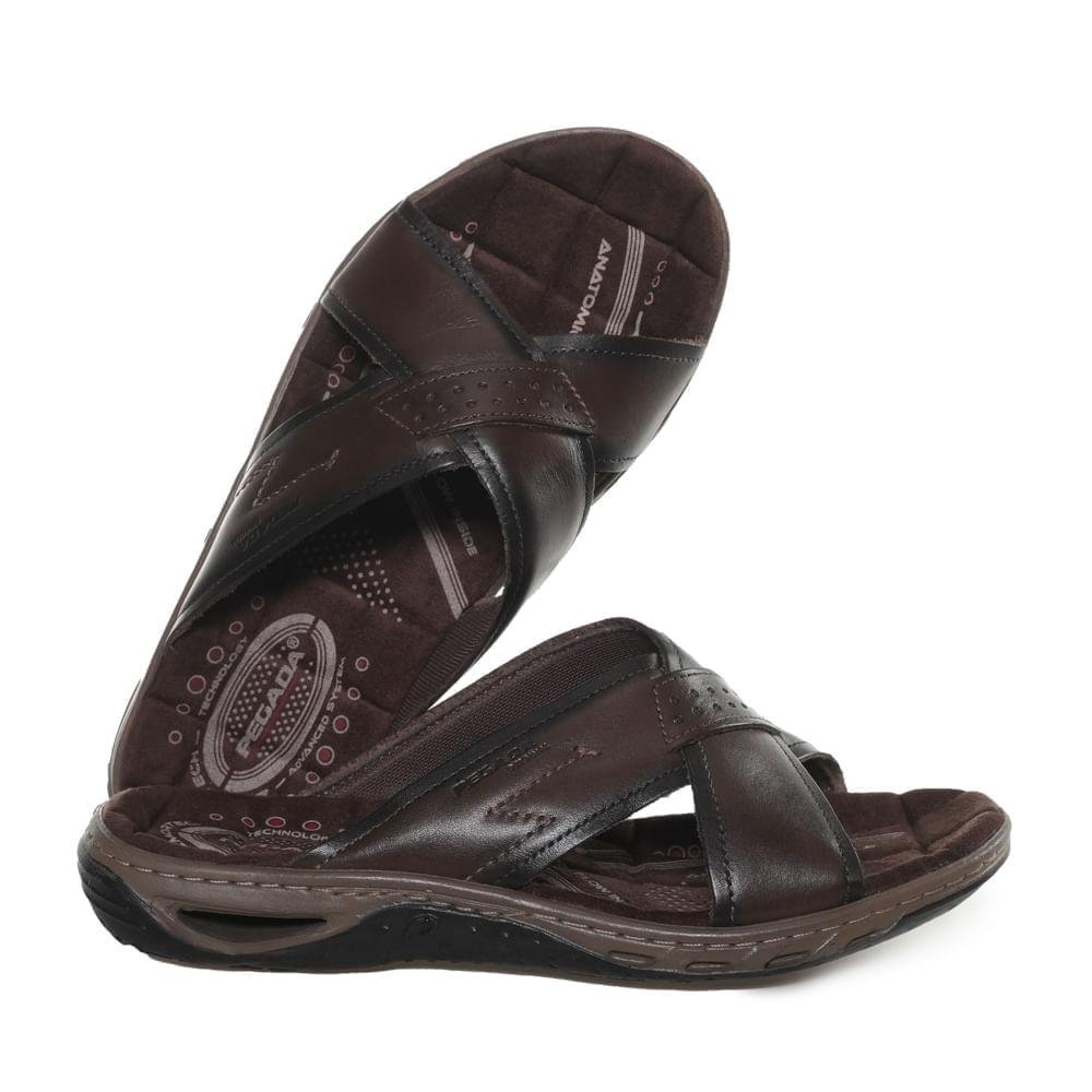 Chinelo Masculino Pegada Soft Couro Anilina Marrom 8