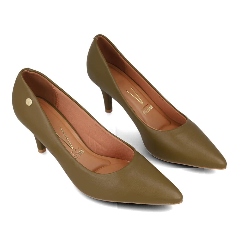 Scarpin Salto Fino Vizzano Pelica Feminino Verde 5
