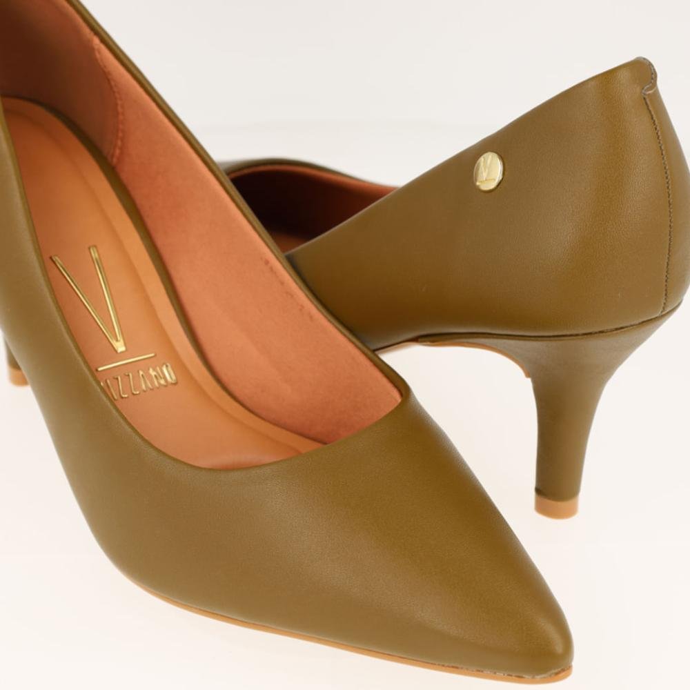 Scarpin Salto Fino Vizzano Pelica Feminino Verde 6