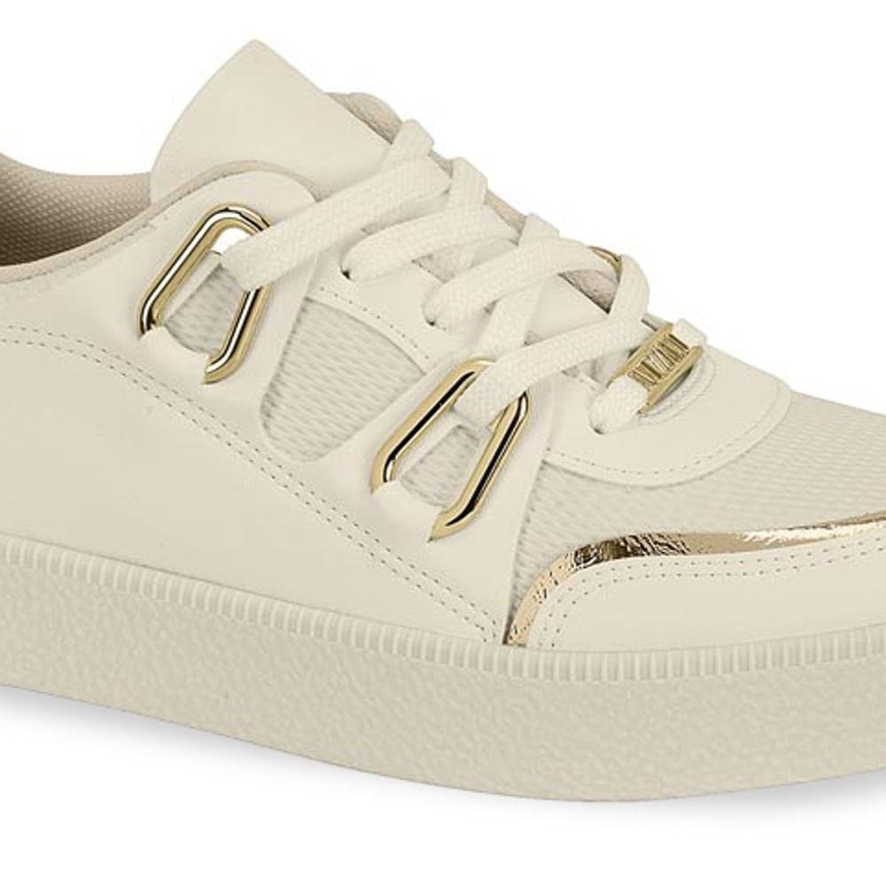 Tênis Casual Vizzano Gold Details Feminino Bege 2