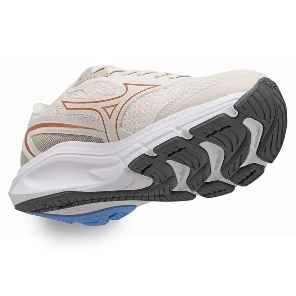 Mizuno Wave Hawk 6 Tênis Esportivo Feminino Softier Foam Bege 4