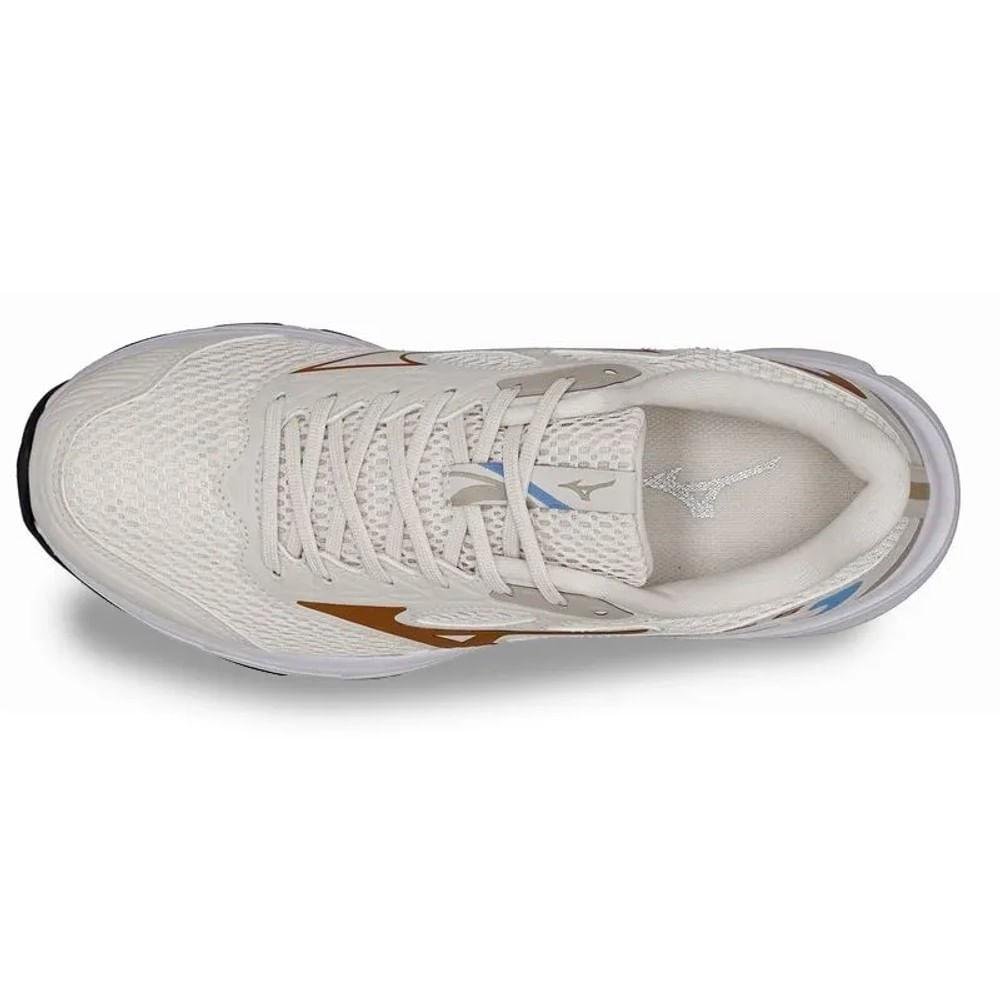 Mizuno Wave Hawk 6 Tênis Esportivo Feminino Softier Foam Bege 7