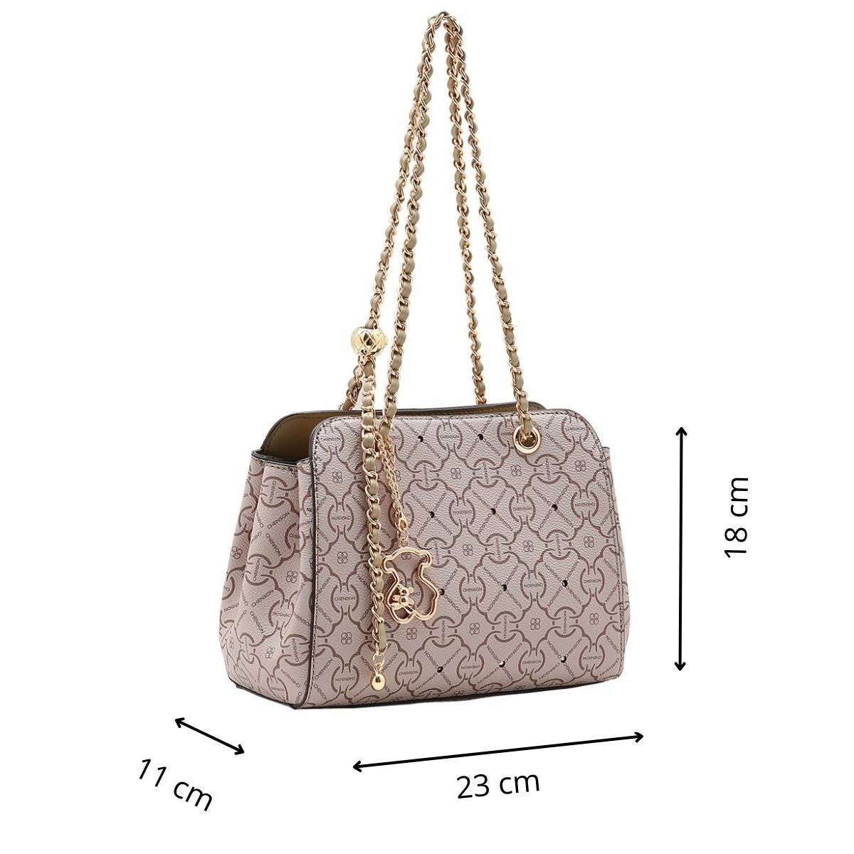 Bolsa Feminina Chenson Classic Cristal Ombro 3485359 Bege Bege 4