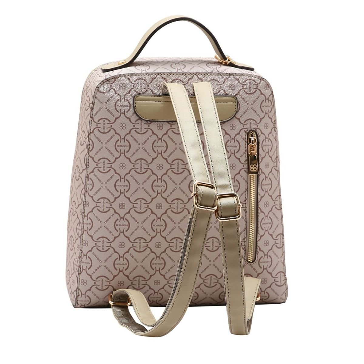 Mochila Feminina Chenson Classic Cristal Luxo 8485353 Bege Bege 3