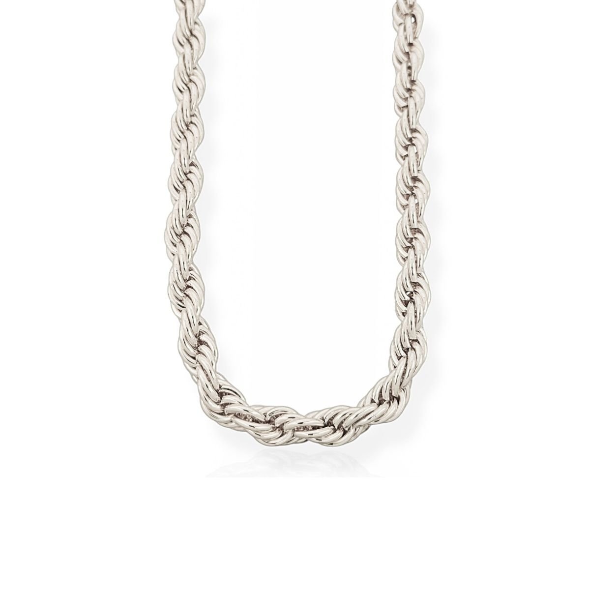 Colar Feminino Folheado Cordão Baiano Prata Prata 1