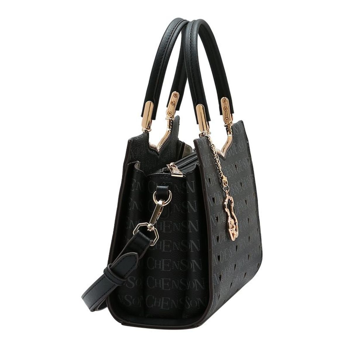 Bolsa Feminina Chenson Cristal Monograma 3485399 Preto Preto 2