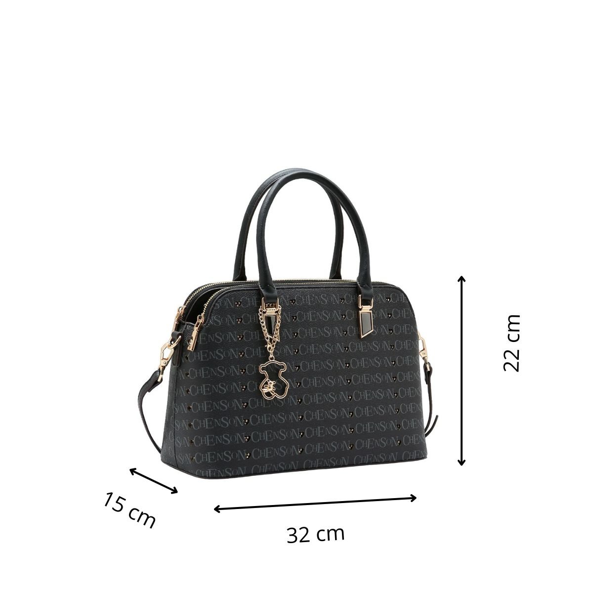Bolsa Casual Feminina Chenson Classic Cristal 3485354 Preto Preto 4