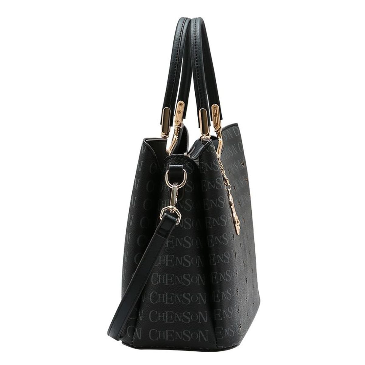 Bolsa Feminina Chenson Cristal Monograma 3485398 Preto Preto 2