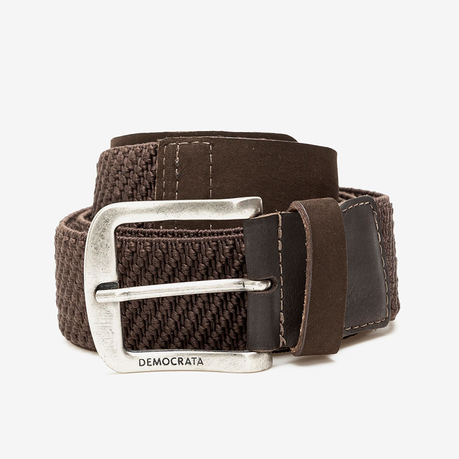 Cinto Masculino Democrata Largo Denim Casual Elástico Couro