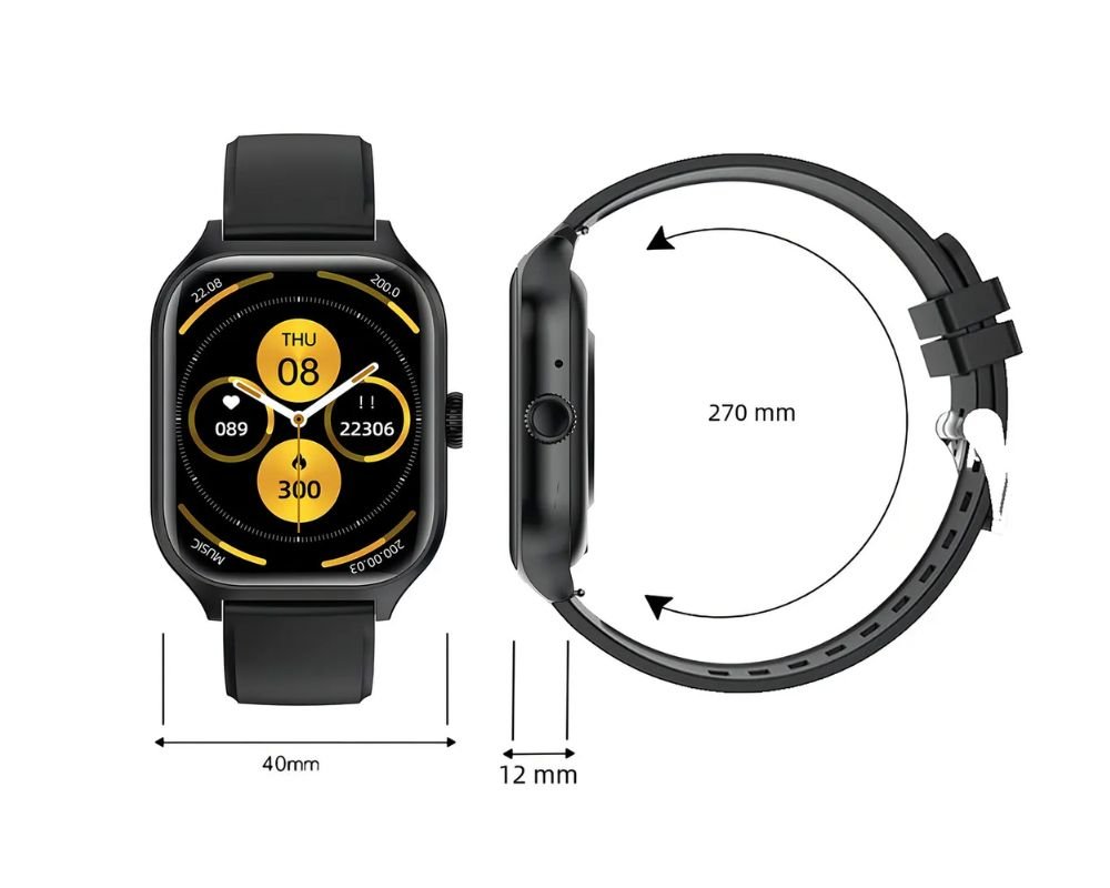 Relógio Smartwatch  AJ-L96 Faz a Recebe Ligações Notificações Preto Preto 3