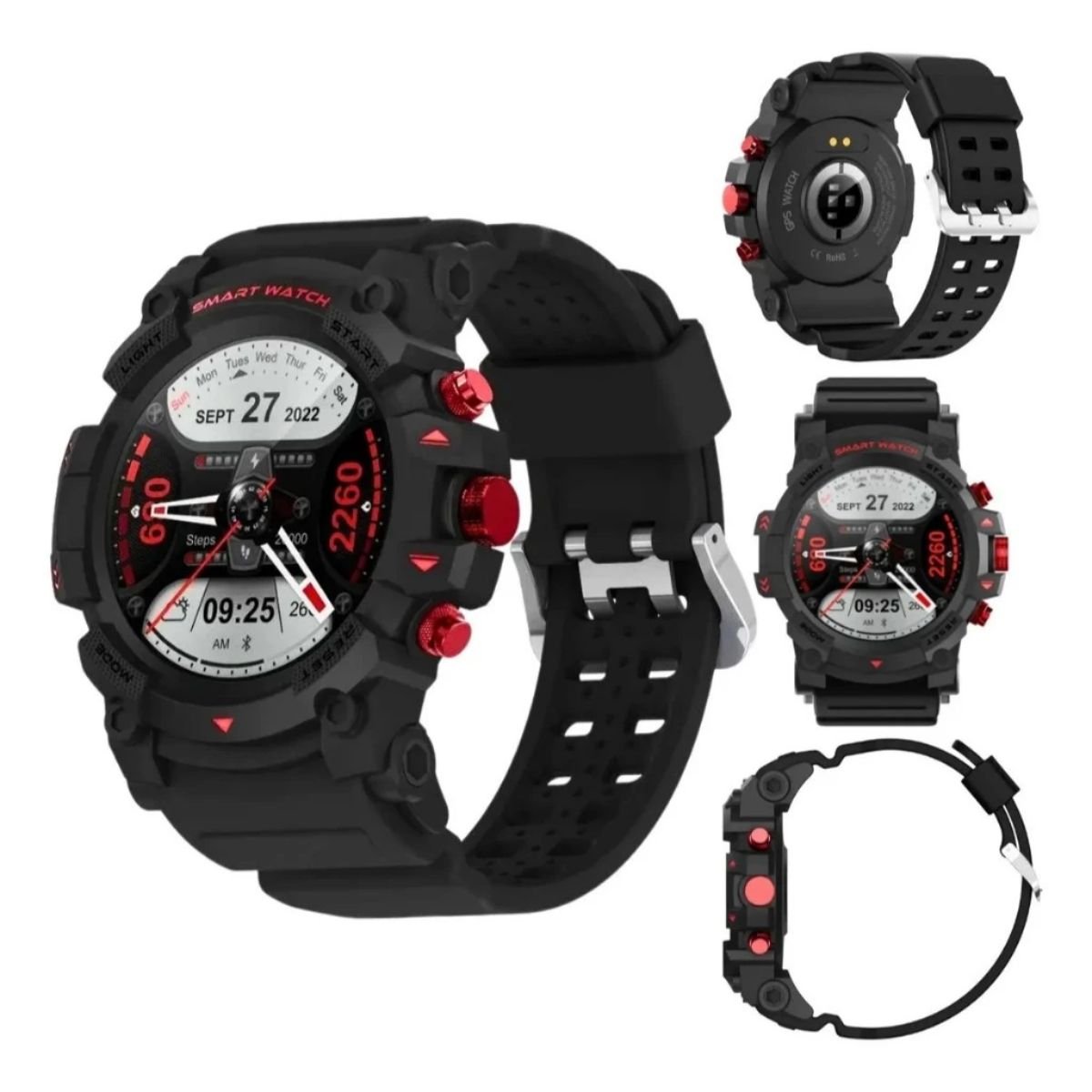 Smart Watch Redondo Peje G01c Gps 3000mah Notificação Strava Preto Preto 2