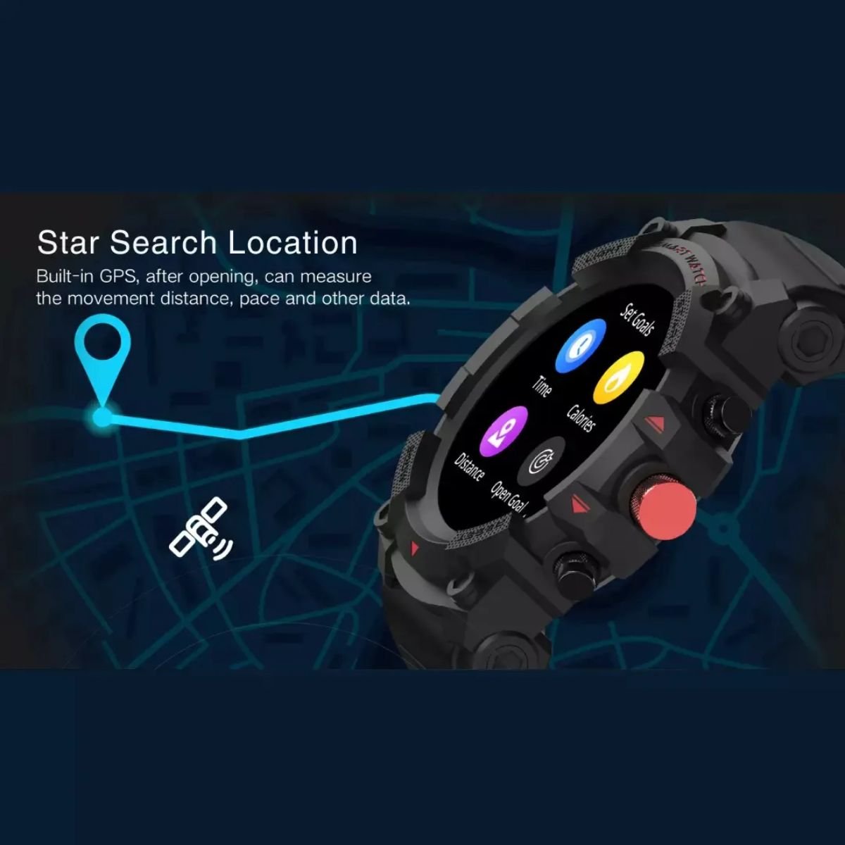 Smart Watch Redondo Peje G01c Gps 3000mah Notificação Strava Preto Preto 5