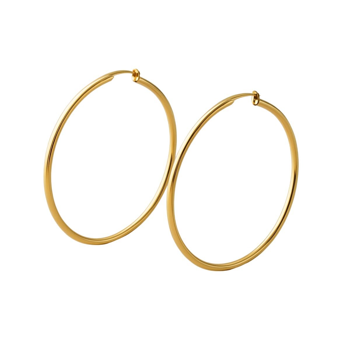 Brinco Feminino Folheado a Ouro 18k  Tarraxa Argola Lisa G Dourado