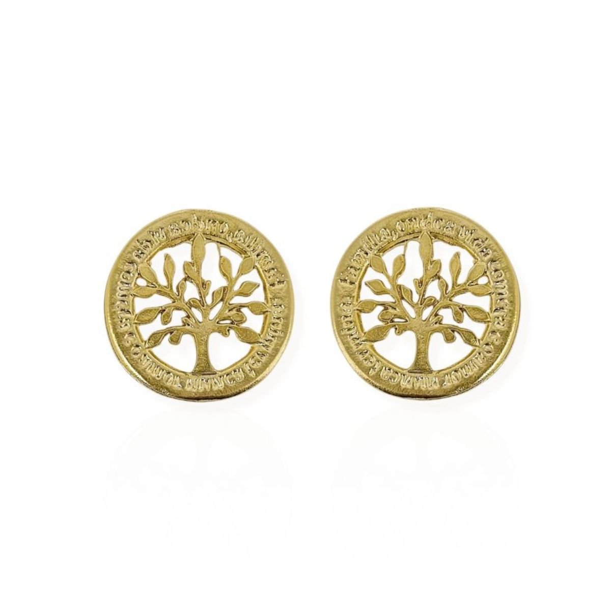 Brinco Feminino Folheado a Ouro 18k Design Arvore da Vida Dourado