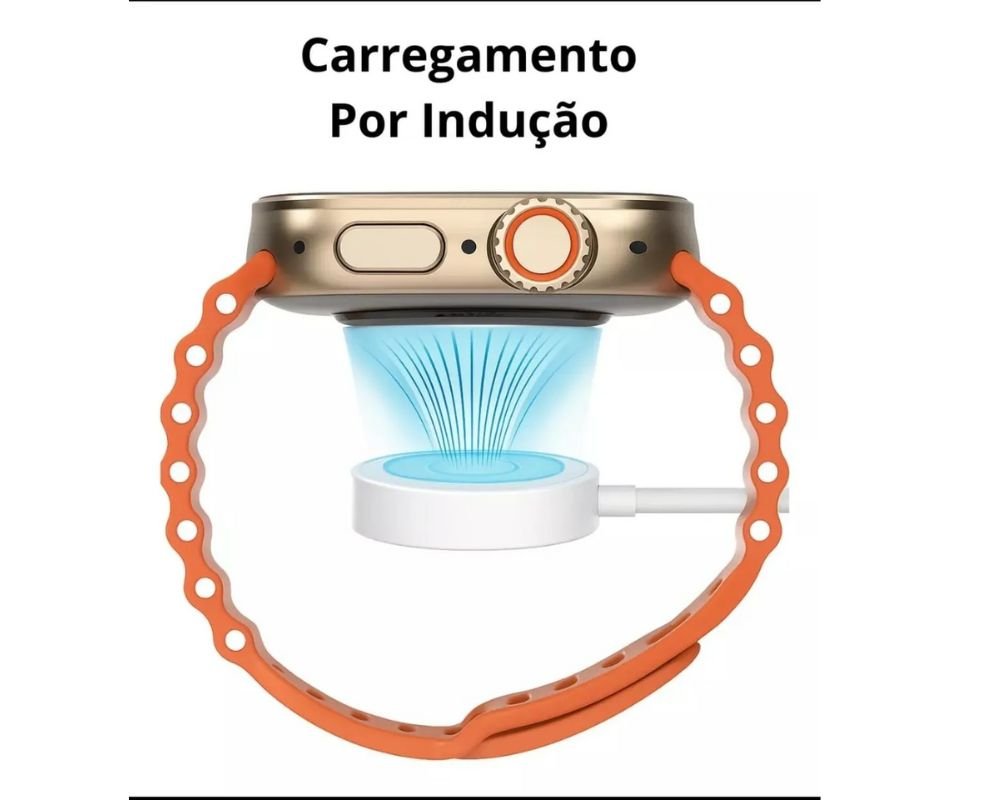 Relógio Smartwatch Cu10 Ultra 49mm + 2 Pulseiras Prata Prata 3