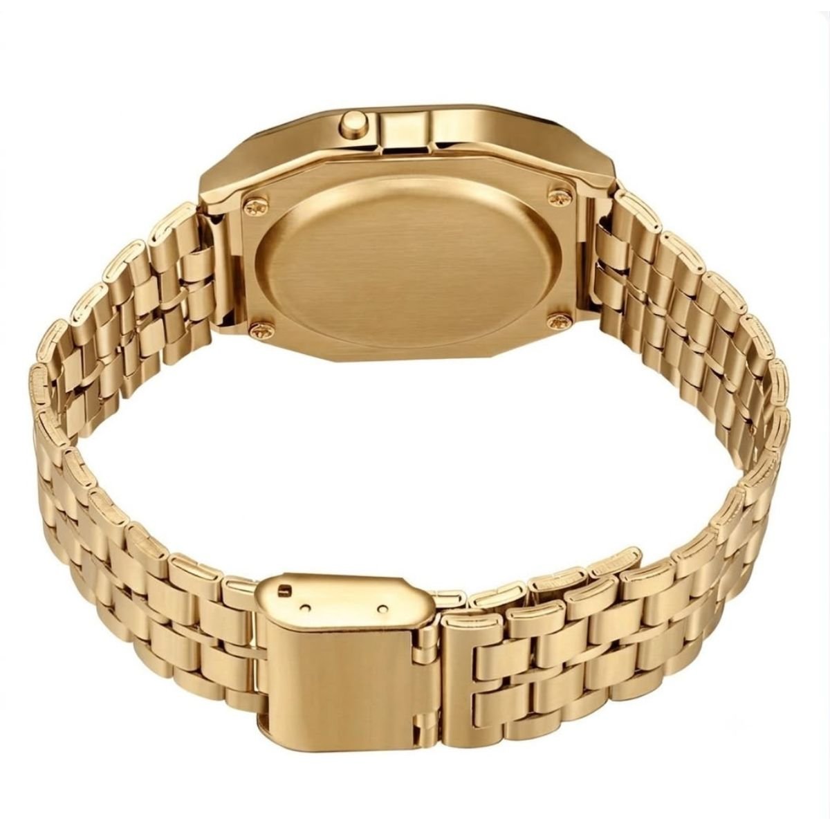 Relógio WR Retrô Digital Aço Inoxidável Vintage Unisex Dourado/Preto Dourado 5