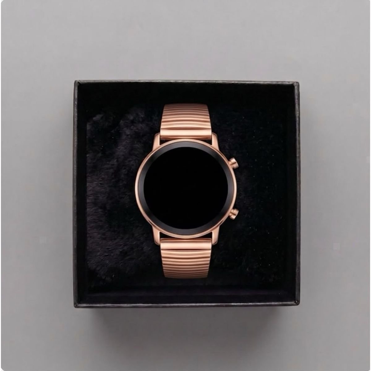Relógio Feminino DHP Digital Led Rosê Pulseira Aço Inoxidável Fundo Preto à Prova d`água Rosa 5