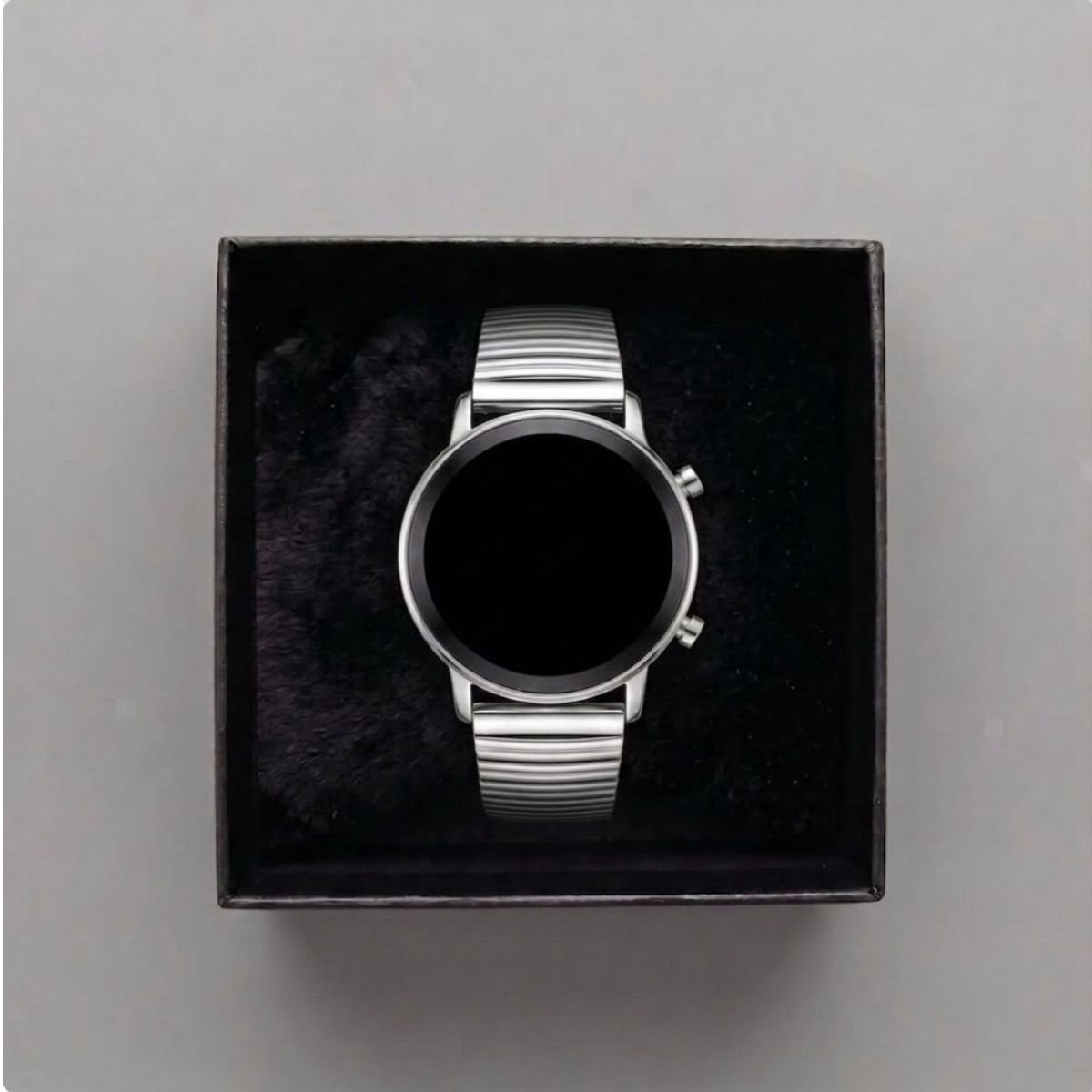 Relógio Feminino DHP Digital Led Prata Pulseira Aço Inoxidável Fundo Preto à Prova d`água Prata 5