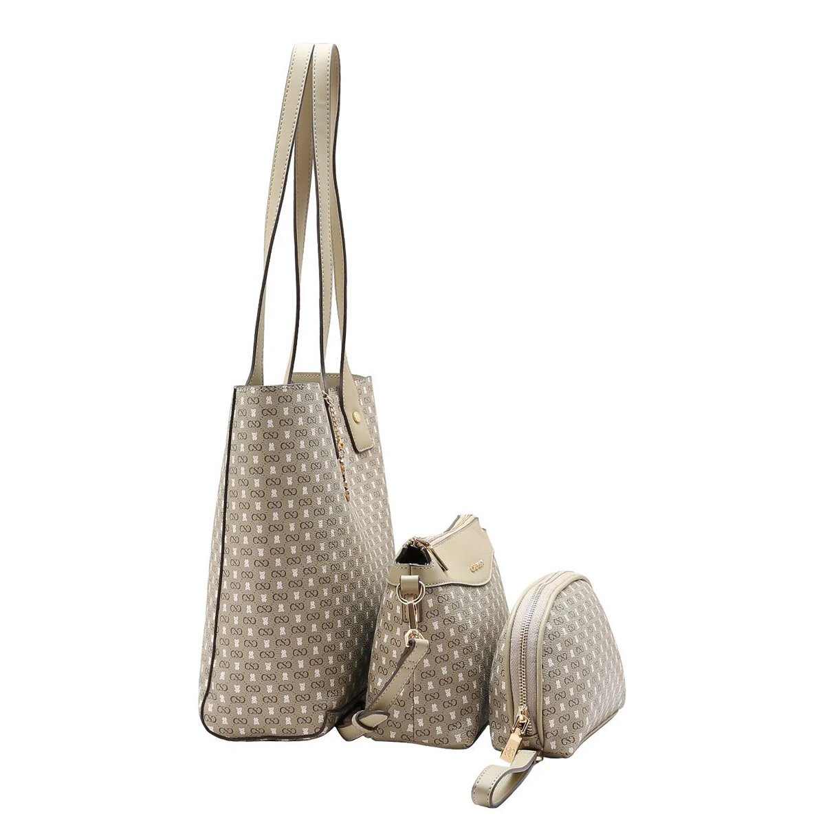 Bolsa Feminina Chenson Monograma Baby Urso Kit 3 Peças Original 3485366 Natural Bege 3