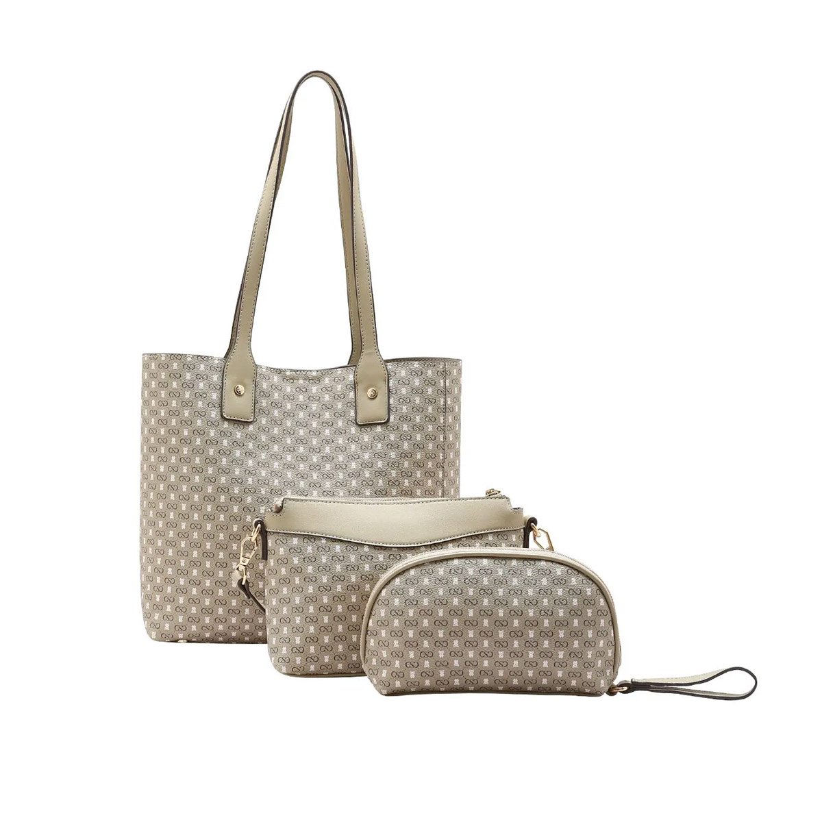 Bolsa Feminina Chenson Monograma Baby Urso Kit 3 Peças Original 3485366 Natural Bege 4