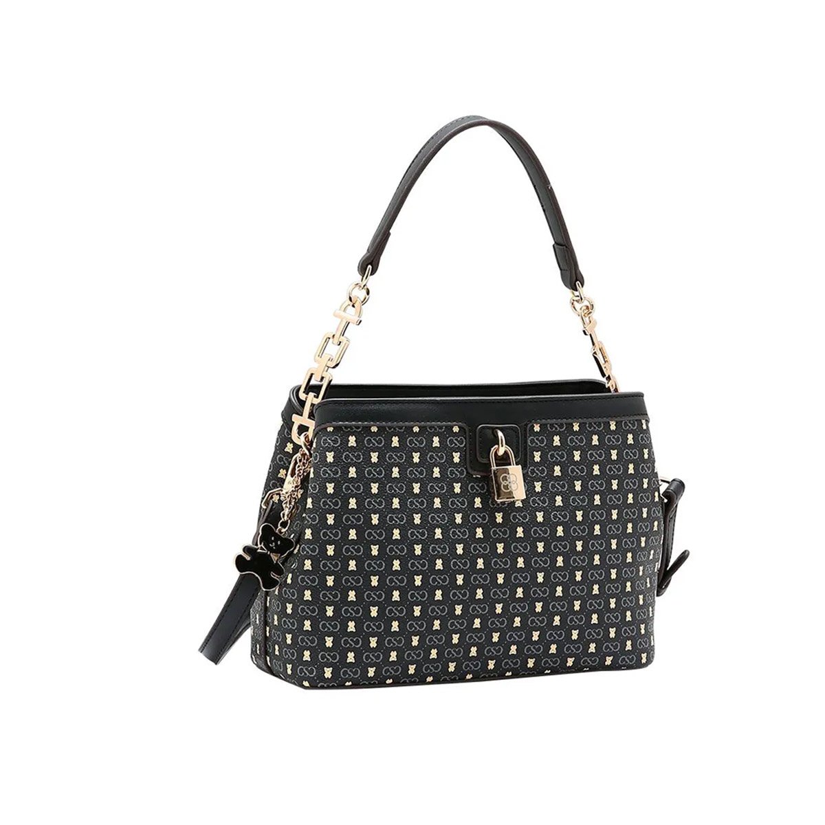 Bolsa Feminina Chenson Monograma Baby Urso 3485368 Preto Preto 4