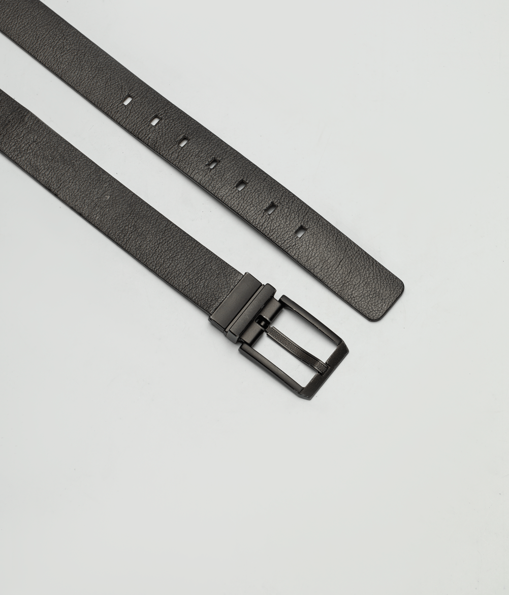 Cinto Dupla Face Fivela Giratoria Masculino Preto/marrom Preto 1