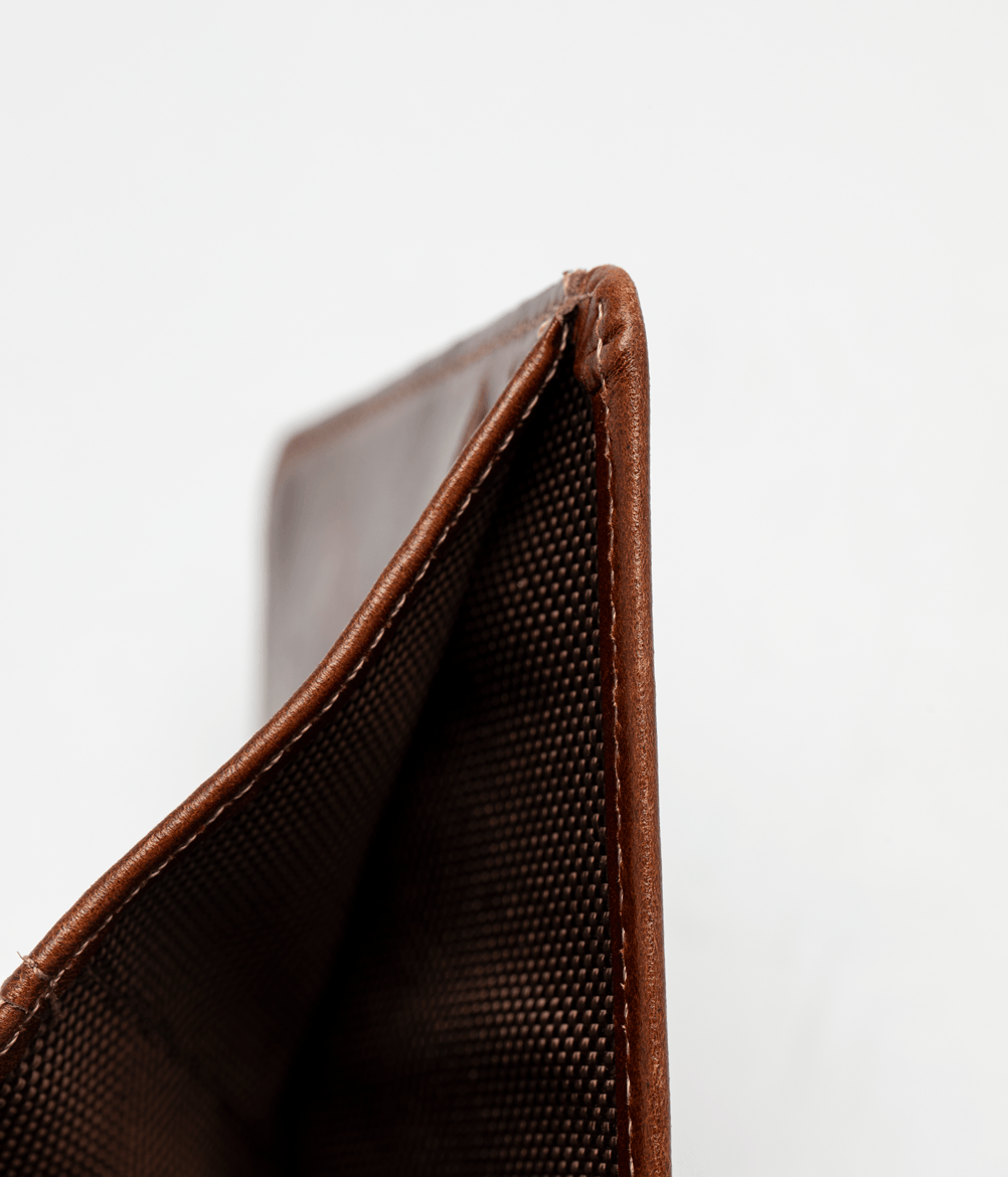 Porta Cartao De Couro Detalhe Pesponto Masculina Caramelo Caramelo 3