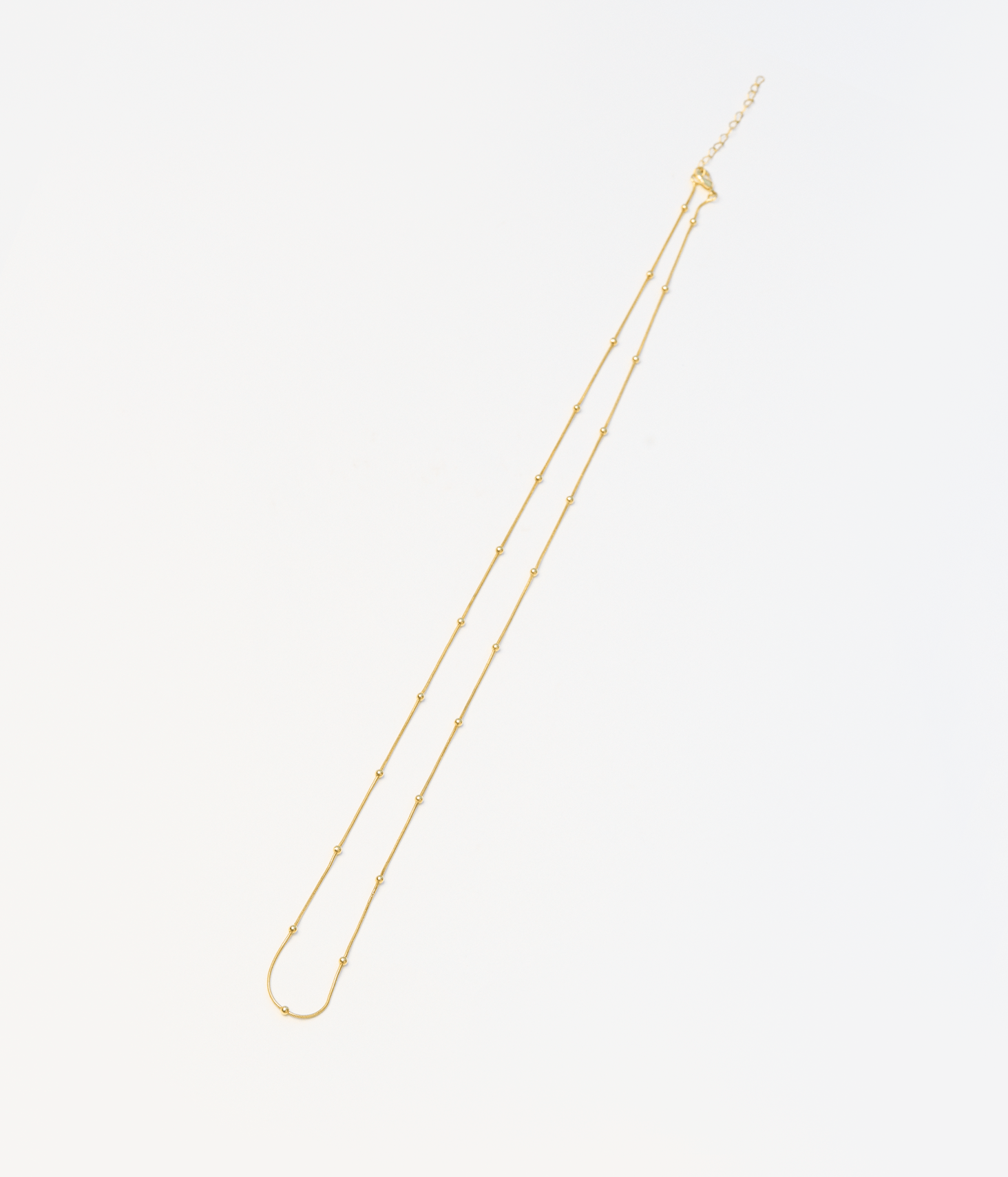 Colar Makenji Longo Com Mini Bolinhas Feminino Dourado