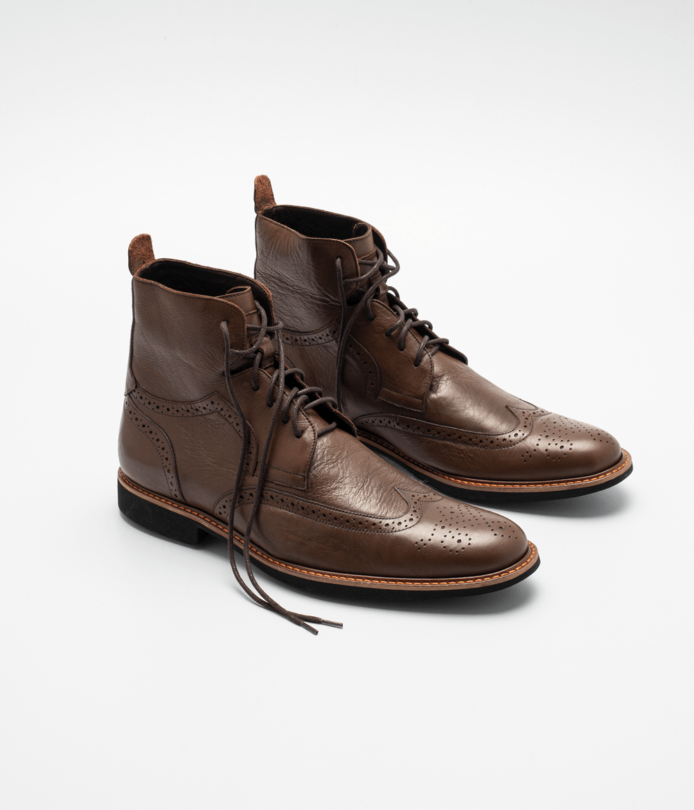 Bota De Couro Masculino Marrom