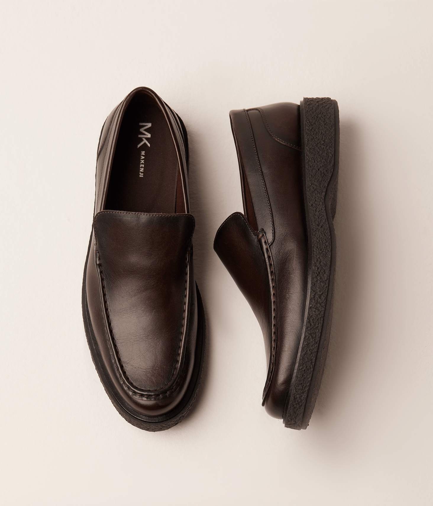 Mocassim Em Couro Solado York Escuro Masculino Marrom Castanho Marrom 2