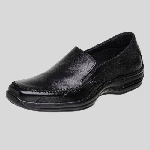 Sapato Masculino Mocassim Em Couro Preto Macio Conforto Preto 7