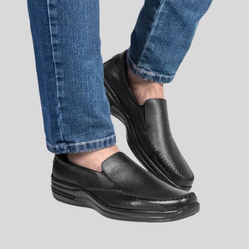 Sapato Masculino Mocassim Em Couro Preto Macio Conforto Preto 7