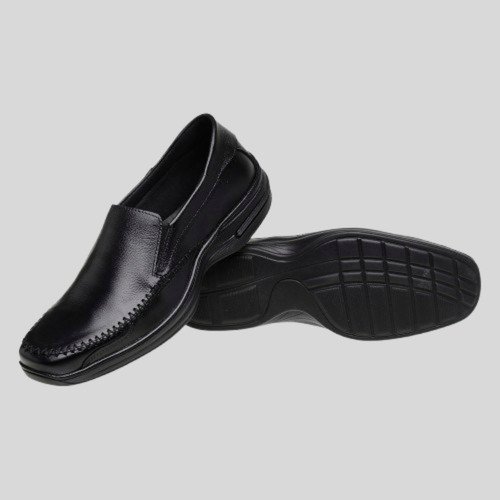 Sapato Masculino Mocassim Em Couro Preto Macio Conforto Preto 9