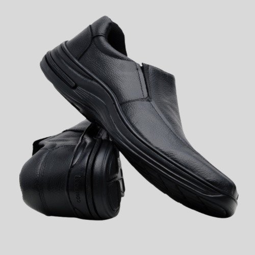 Sapato Masculino Social Couro Confortavel Sola Borracha Preto 2
