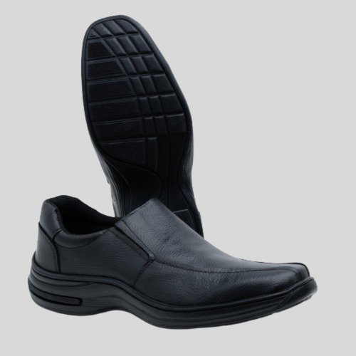 Sapato Masculino Social Couro Confortavel Sola Borracha Preto 3