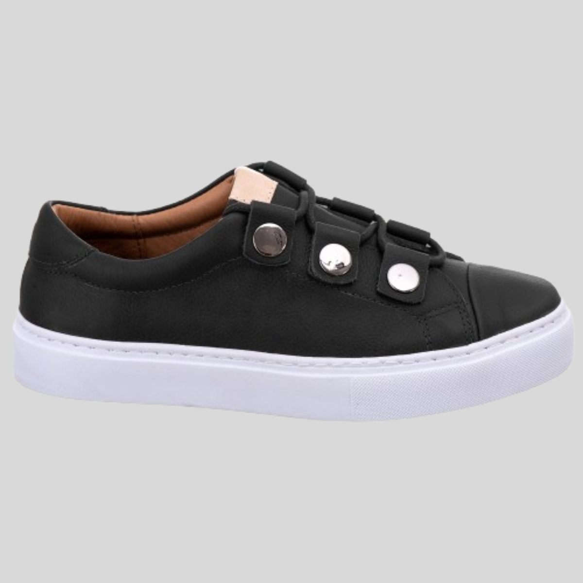 Sapatenis Tenis Feminino Slip On Em Couro De Calcar Macio