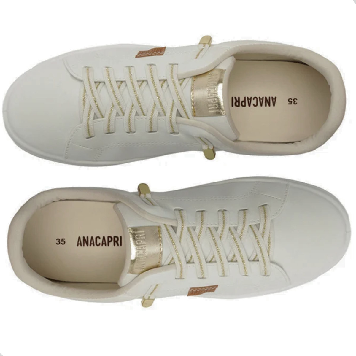 TENIS ANACAPRI C30704 0002 Branco/Ouro 3