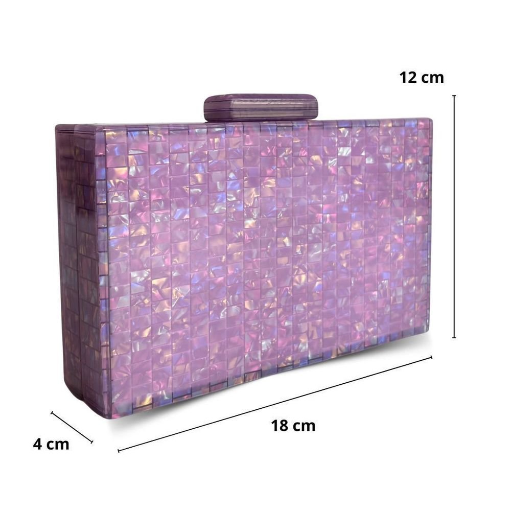Bolsa Clutch Carteira De Festa Feminina Luxo Cecília Roxo 3