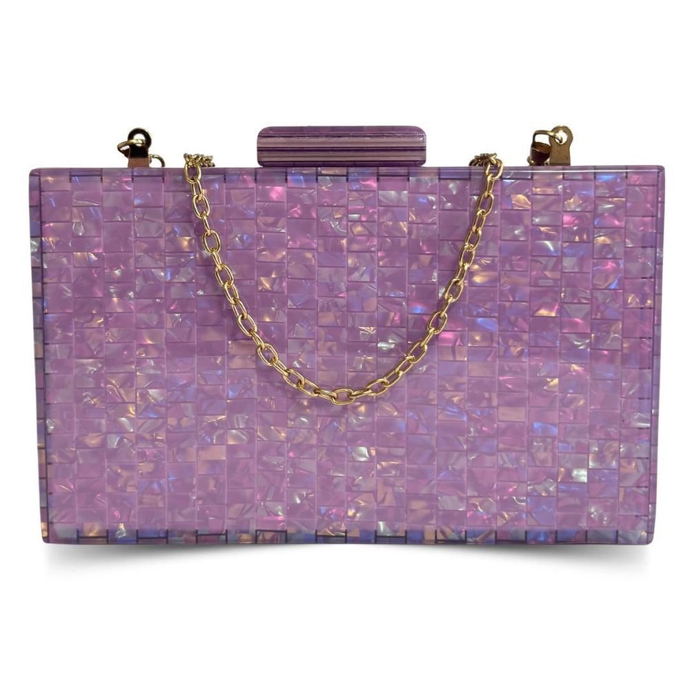 Bolsa Clutch Carteira De Festa Feminina Luxo Cecília Roxo 5