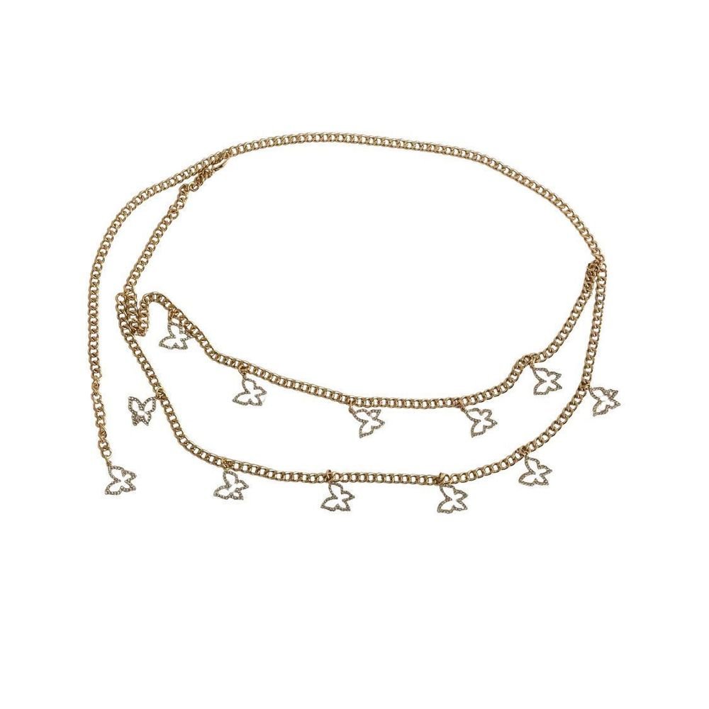 Cinto Feminino Corrente Strass Borboleta Ariel