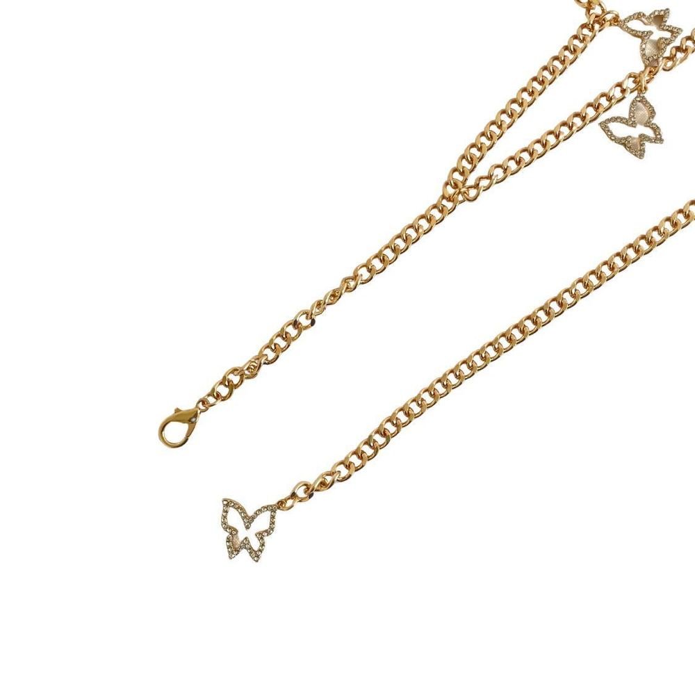 Cinto Feminino Corrente Strass Borboleta Ariel Dourado 2