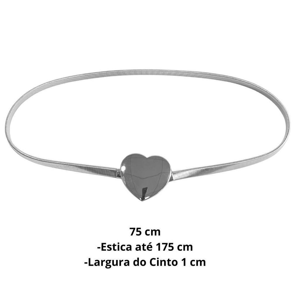 Cinto Feminino Mola Fashion Um Coração Marina Prata 2