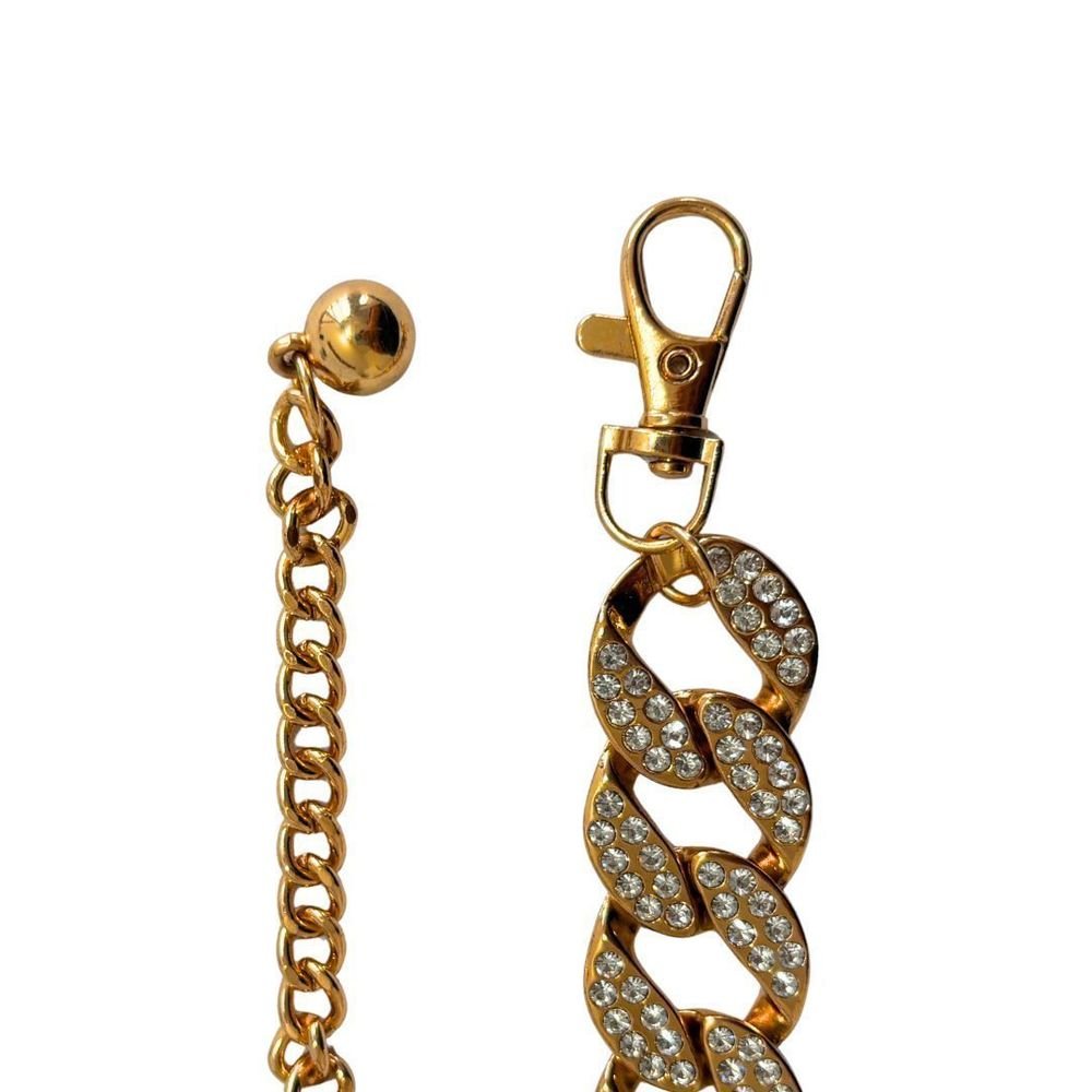 Cinto Feminino Luxo Corrente Strass Luara Dourado 2