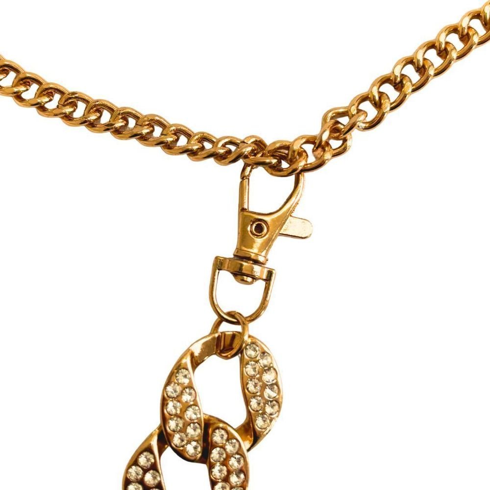 Cinto Feminino Luxo Corrente Strass Luara Dourado 4