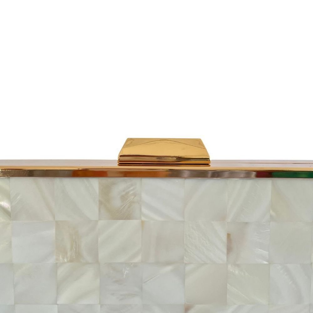 Bolsa De Festa Clutch Metal Luxo Talissa Pérola 3