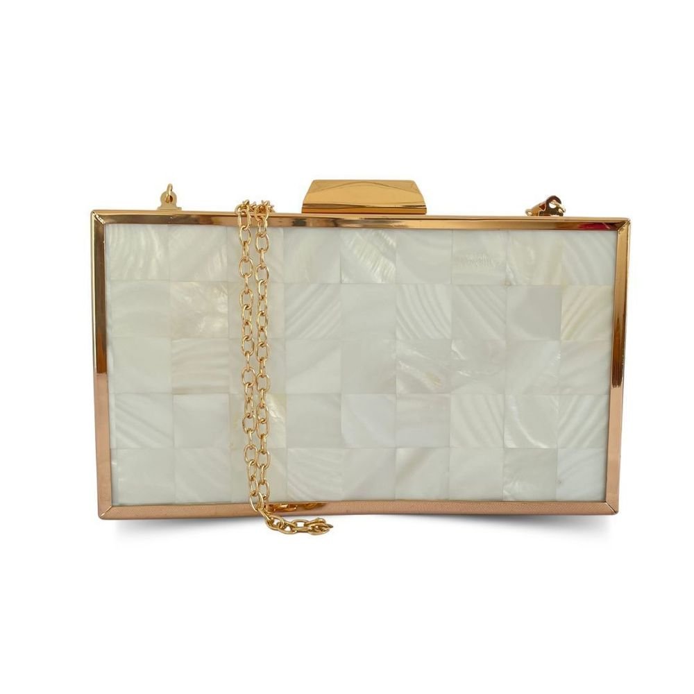 Bolsa De Festa Clutch Metal Luxo Talissa Pérola 6